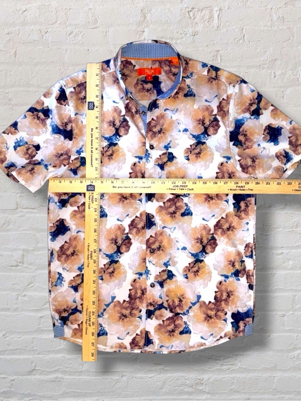 Tallia Sport Men’s Short Sleeve Button-Up Shirt – Floral Print – Size Small - Picture 12 of 12